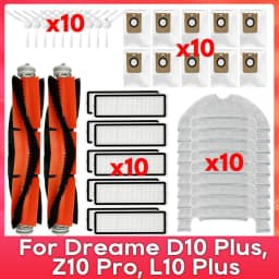 Fit For ( Dreame Bot D10 Plus / RLS3D / Z10 Pro / L10 Plus ) Accessories Main Side Brush Filter Mop Dust Bag Parts Replacement