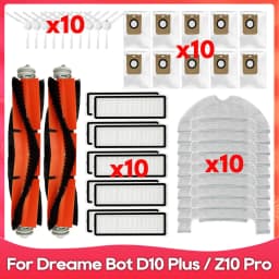 Fit For ( Dreame Bot D10 Plus / RLS3D / Z10 Pro / L10 Plus ) Accessories Main Side Brush Filter Mop Dust Bag Parts Replacement