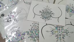 Women's Temporary Tattoos Fake Tattoo Stickers Chest Jewels Crystal Diamond Acrylic Rhinestone DIY Face Stickers Face Decoration