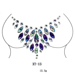 Women's Temporary Tattoos Fake Tattoo Stickers Chest Jewels Crystal Diamond Acrylic Rhinestone DIY Face Stickers Face Decoration