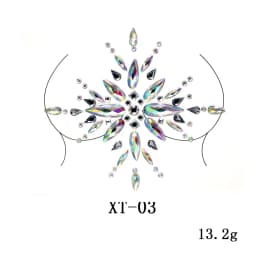 Women's Temporary Tattoos Fake Tattoo Stickers Chest Jewels Crystal Diamond Acrylic Rhinestone DIY Face Stickers Face Decoration