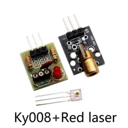 KY-008 650nm Laser Transmitter Module with Laser Sensor Module Non-Modulator Tube Laser Receiver Module Kit for Arduino