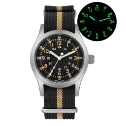 Militado ML05B Vintage Watch Miyota 2035 Movement Domed Sapphire Crystal With High Clear AR Coating Luminous 38mm Watches