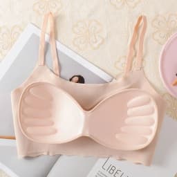 2Pcs/Set Ice Silk Seamless Bra Women Wave Hem Comfort Bralette Everyday Underwear Removable Pads Bra Top Sexy Lingerie S-XXL