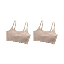 2Pcs/Set Ice Silk Seamless Bra Women Wave Hem Comfort Bralette Everyday Underwear Removable Pads Bra Top Sexy Lingerie S-XXL