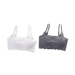 2Pcs/Set Ice Silk Seamless Bra Women Wave Hem Comfort Bralette Everyday Underwear Removable Pads Bra Top Sexy Lingerie S-XXL