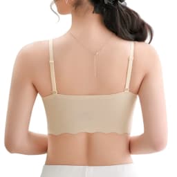 2Pcs/Set Ice Silk Seamless Bra Women Wave Hem Comfort Bralette Everyday Underwear Removable Pads Bra Top Sexy Lingerie S-XXL