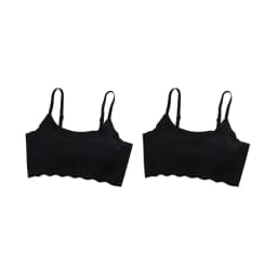 2Pcs/Set Ice Silk Seamless Bra Women Wave Hem Comfort Bralette Everyday Underwear Removable Pads Bra Top Sexy Lingerie S-XXL