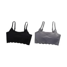 2Pcs/Set Ice Silk Seamless Bra Women Wave Hem Comfort Bralette Everyday Underwear Removable Pads Bra Top Sexy Lingerie S-XXL