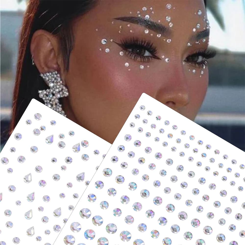 Stickers On The Face Rhinestone DIY Eyes Face Self Adhesive Temporary Tattoo For Makeup Party Festival Face Jewels Diamonds Gems