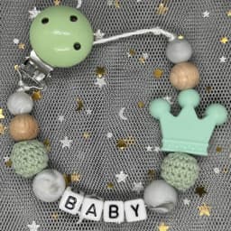 Hot Sale Custom Personalized Name Handmade Pacifier Clip Holder Silicone Dinosaur Pacifier Chain Baby Teether Teether Chain Gift