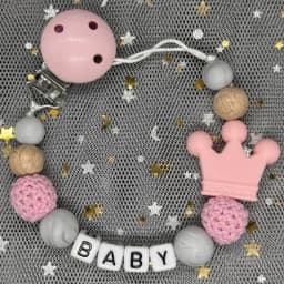 Hot Sale Custom Personalized Name Handmade Pacifier Clip Holder Silicone Dinosaur Pacifier Chain Baby Teether Teether Chain Gift