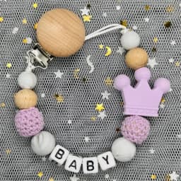 Hot Sale Custom Personalized Name Handmade Pacifier Clip Holder Silicone Dinosaur Pacifier Chain Baby Teether Teether Chain Gift