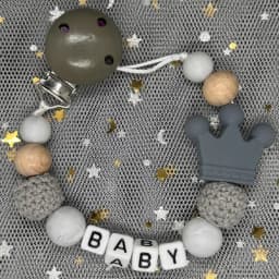 Hot Sale Custom Personalized Name Handmade Pacifier Clip Holder Silicone Dinosaur Pacifier Chain Baby Teether Teether Chain Gift