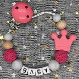 Hot Sale Custom Personalized Name Handmade Pacifier Clip Holder Silicone Dinosaur Pacifier Chain Baby Teether Teether Chain Gift