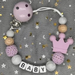 Hot Sale Custom Personalized Name Handmade Pacifier Clip Holder Silicone Dinosaur Pacifier Chain Baby Teether Teether Chain Gift