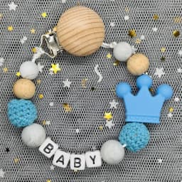 Hot Sale Custom Personalized Name Handmade Pacifier Clip Holder Silicone Dinosaur Pacifier Chain Baby Teether Teether Chain Gift