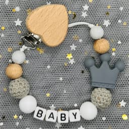Hot Sale Custom Personalized Name Handmade Pacifier Clip Holder Silicone Dinosaur Pacifier Chain Baby Teether Teether Chain Gift