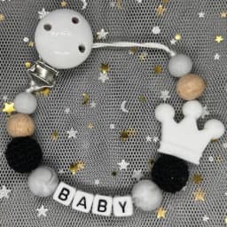 Hot Sale Custom Personalized Name Handmade Pacifier Clip Holder Silicone Dinosaur Pacifier Chain Baby Teether Teether Chain Gift