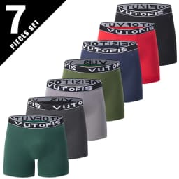 4/7 Piece Set Of Four Season Men's Solid Color Long Casual Underwear Fashionable Sports Base Shorts Plus Size Flat Corner Pants