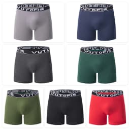 4/7 Piece Set Of Four Season Men's Solid Color Long Casual Underwear Fashionable Sports Base Shorts Plus Size Flat Corner Pants