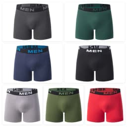 4/7 Piece Set Of Four Season Men's Solid Color Long Casual Underwear Fashionable Sports Base Shorts Plus Size Flat Corner Pants