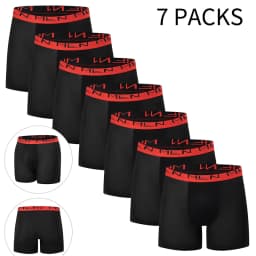 4/7 Piece Set Of Four Season Men's Solid Color Long Casual Underwear Fashionable Sports Base Shorts Plus Size Flat Corner Pants