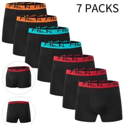 4/7 Piece Set Of Four Season Men's Solid Color Long Casual Underwear Fashionable Sports Base Shorts Plus Size Flat Corner Pants