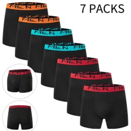 4/7 Piece Set Of Four Season Men's Solid Color Long Casual Underwear Fashionable Sports Base Shorts Plus Size Flat Corner Pants