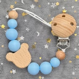 Custom Name Wood Personalized Baby Pacifier Chain Clip Silicone Bead Dummy Nipple Holder With Name Teether Pendant Newborn Gift