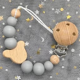 Custom Name Wood Personalized Baby Pacifier Chain Clip Silicone Bead Dummy Nipple Holder With Name Teether Pendant Newborn Gift