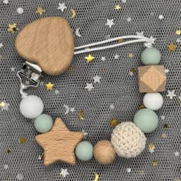 Custom Name Wood Personalized Baby Pacifier Chain Clip Silicone Bead Dummy Nipple Holder With Name Teether Pendant Newborn Gift