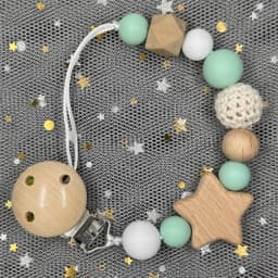 Custom Name Wood Personalized Baby Pacifier Chain Clip Silicone Bead Dummy Nipple Holder With Name Teether Pendant Newborn Gift