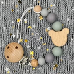 Custom Name Wood Personalized Baby Pacifier Chain Clip Silicone Bead Dummy Nipple Holder With Name Teether Pendant Newborn Gift