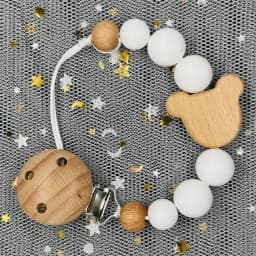 Custom Name Wood Personalized Baby Pacifier Chain Clip Silicone Bead Dummy Nipple Holder With Name Teether Pendant Newborn Gift