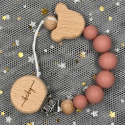 Custom Name Wood Personalized Baby Pacifier Chain Clip Silicone Bead Dummy Nipple Holder With Name Teether Pendant Newborn Gift