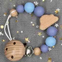 Custom Name Wood Personalized Baby Pacifier Chain Clip Silicone Bead Dummy Nipple Holder With Name Teether Pendant Newborn Gift