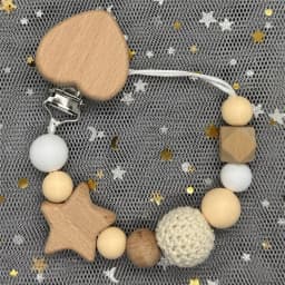 Custom Name Wood Personalized Baby Pacifier Chain Clip Silicone Bead Dummy Nipple Holder With Name Teether Pendant Newborn Gift