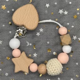 Custom Name Wood Personalized Baby Pacifier Chain Clip Silicone Bead Dummy Nipple Holder With Name Teether Pendant Newborn Gift
