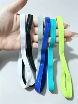 Homefish 5Pcs Candy Color Sports Headband Anti‑slip Elastic Sweatband for Women Men Yoga Running Football Fitness Hair Bands