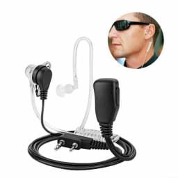 2‑Pin PTT Air Acoustic Tube Earpiece Headset Mic For Baofeng UV‑5R UV‑82 BF‑888S, Two‑Way Walkie‑Talkie Radio Replacement Access