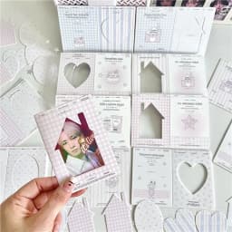 30Pcs/set Sweet Korean Fashion Kpop Photocard Holder Pink Star House Series Photocard Package Cardboard Cute Student Supplies