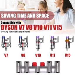 Nine-hole Accessory Holder For Dyson V7 V8 V10 V11 V15, Vacuum Parts Holder Can Connect Charger Hanger, With Expansion Screws