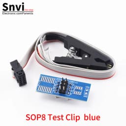 CH341B USB EEPROM Flash BIOS Programmer Module with SOIC8 SOP8 Test Clip, SPI Flash Reader Writer for 24CXX 25CXX 93CXX Chips