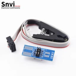 CH341B USB EEPROM Flash BIOS Programmer Module with SOIC8 SOP8 Test Clip, SPI Flash Reader Writer for 24CXX 25CXX 93CXX Chips