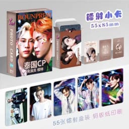 55 Sheets/Set Thailand Stars BounPrem Laser Lomo Card  Boun Prem Figure Mini Postcard HD Photo Cards Fans Collection Gift