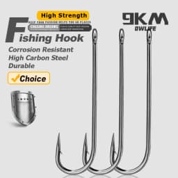 9KM Aberdeen Hooks Long Shank Fishing Hooks for Live Bait Lightweight Wire Worm Hook for Crappie Panfish Freshwater Fishing