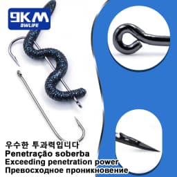 9KM Aberdeen Hooks Long Shank Fishing Hooks for Live Bait Lightweight Wire Worm Hook for Crappie Panfish Freshwater Fishing