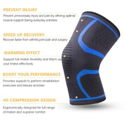 Knee Brace Knee Compression Sleeve for Knee Pain Running Weightlifting Knee Sleeves Support Breathable for Arthritis Sports Gym