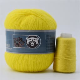 Fur Mink Yarn for Knitting 2-Ply Worsted Fluffy Yarn for Crocheting Needlework 1 Skein 340 M 50+20g